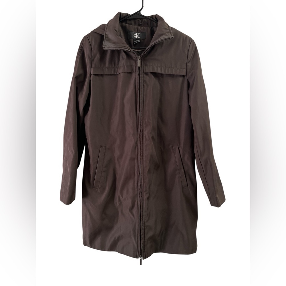 Calvin Klein brown removable hood snow jacket - Picture 1 of 5